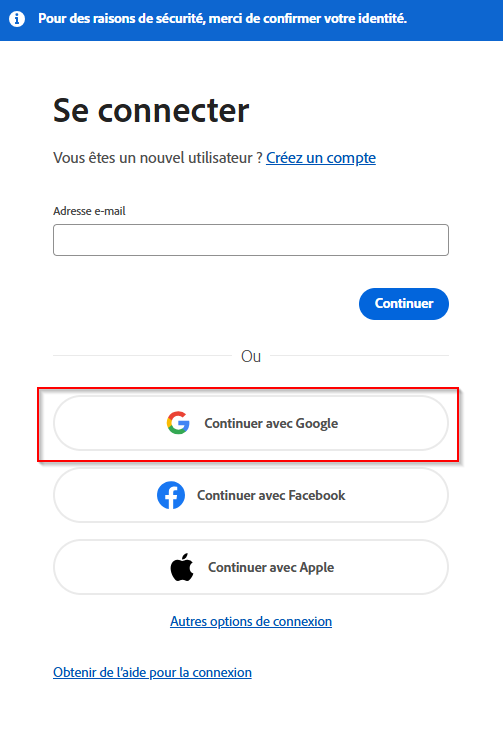 Étape 1 - Autres options de connexion